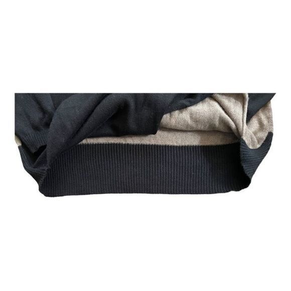 Max Studio strip/block cross over/wrap front cardigan sweater women M - Picture 9 of 13